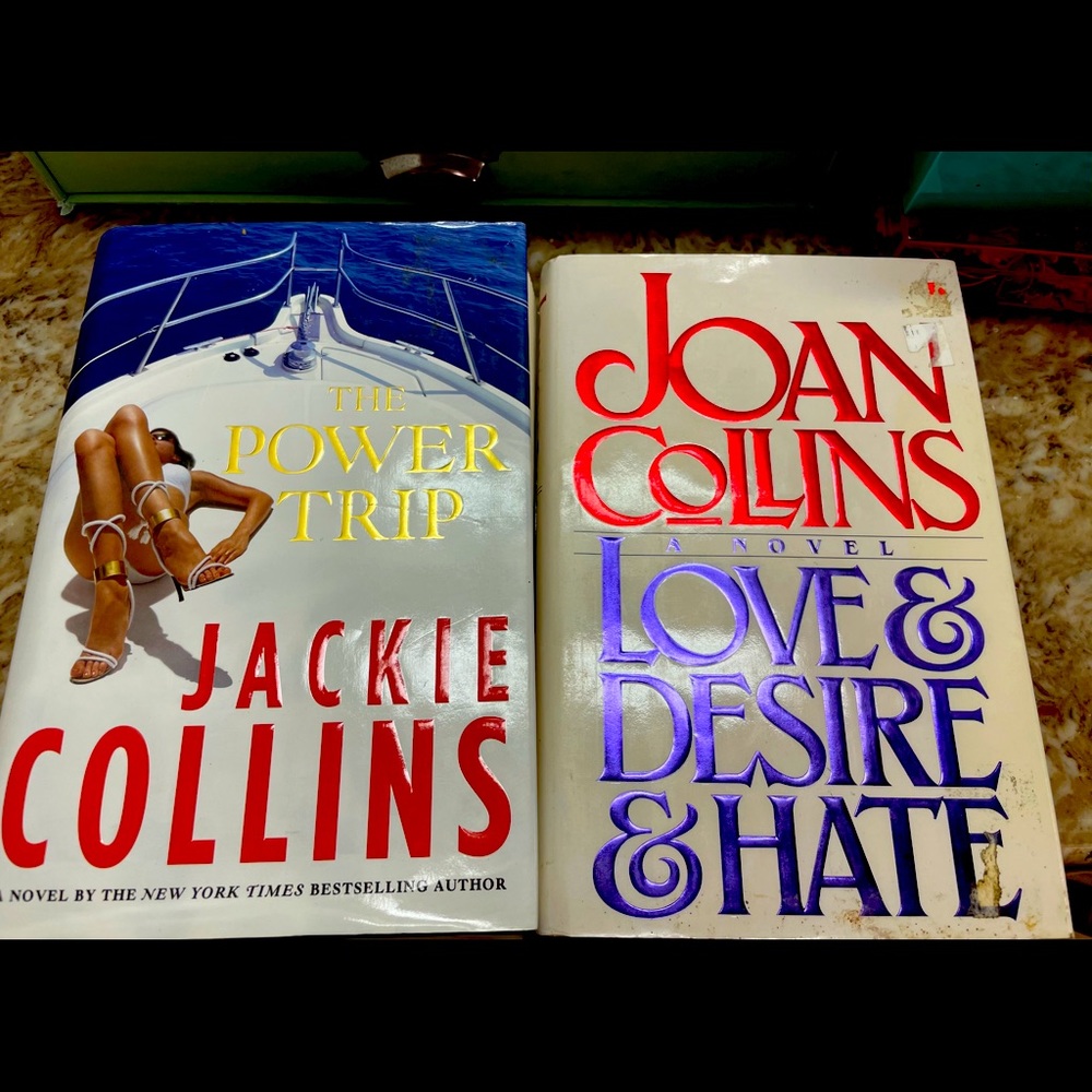 Joan Collins & Jackie Collins hardback books